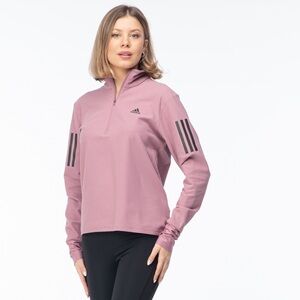 NWOT Women’s ADIDAS Own The Run Half Zip Shirt - Pink - Size Small